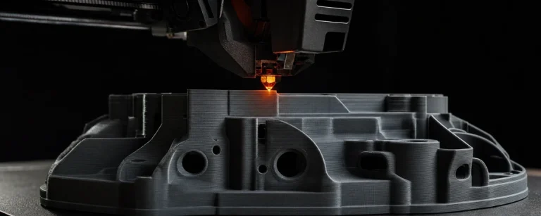 Slicer za 3D štampanje: nozzle štampača nanosi slojeve filamenta na mehanički deo
